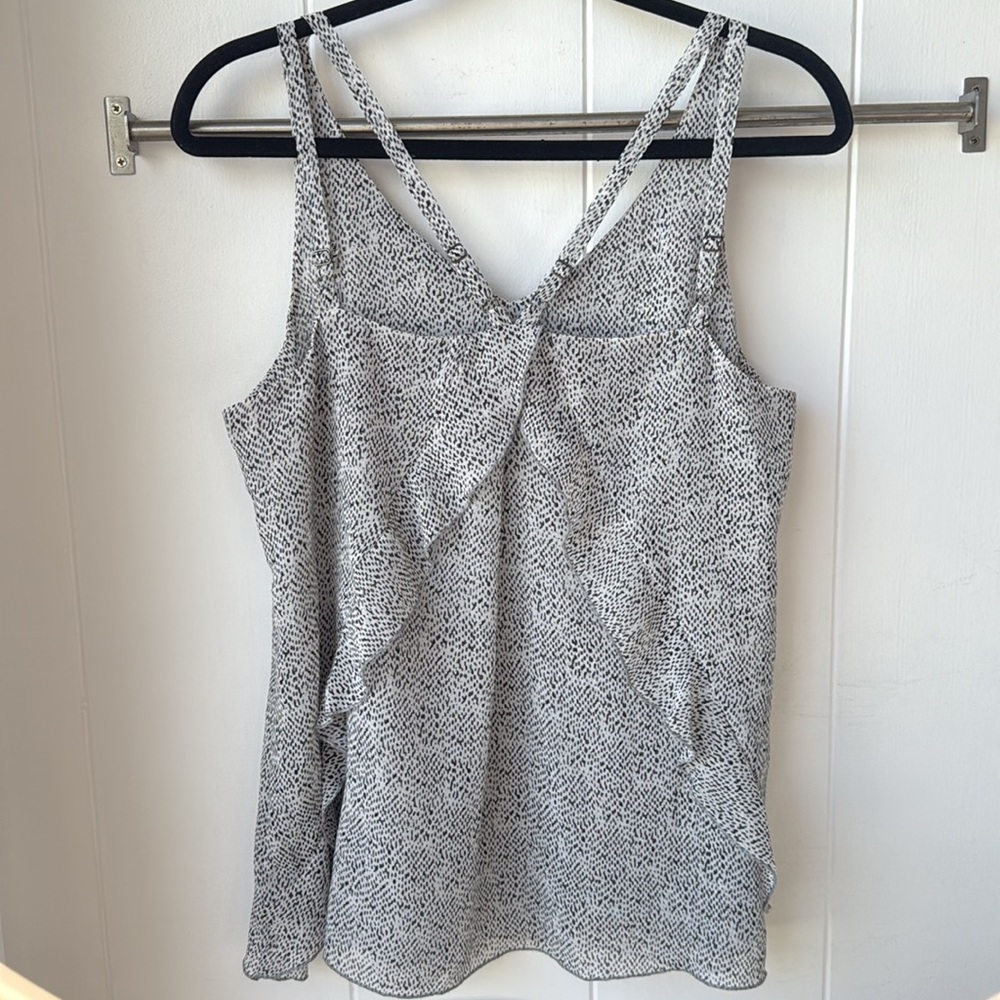 Cabi Flutter Strappy V Neck Top 5359 Black Grey Dot Cami S - Picture 4 of 10